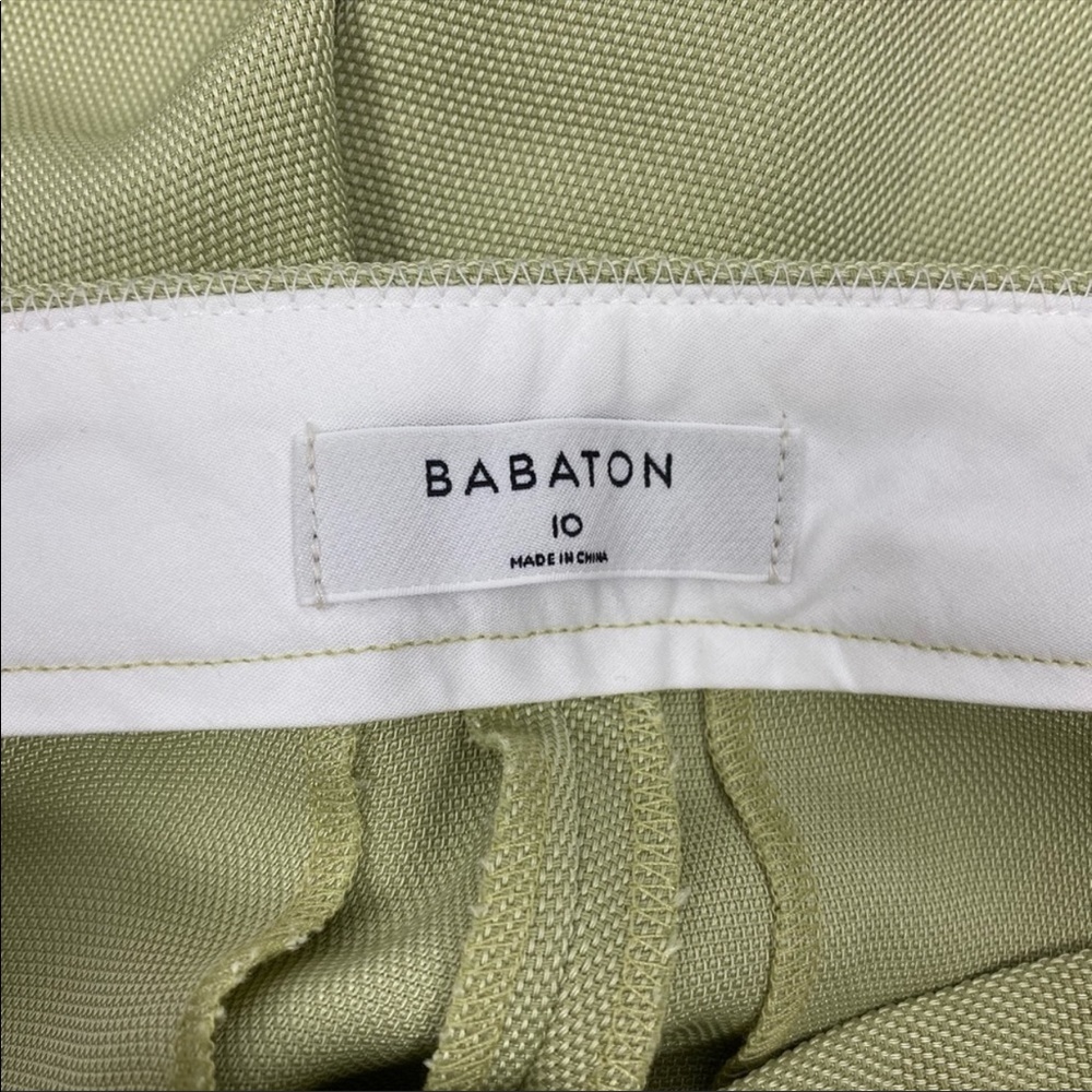 Aritzia Babaton Borna High Rise Longline Green Pleated Shorts size 10 - Picture 6 of 7